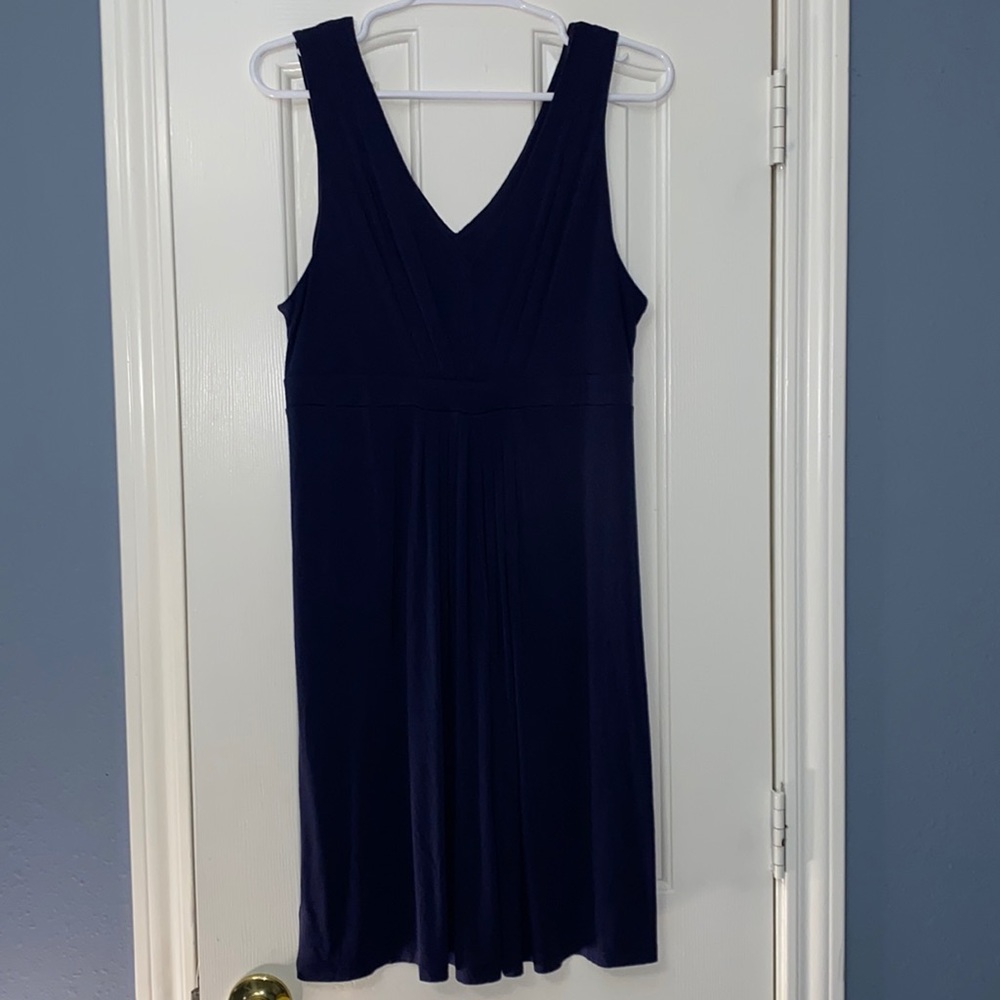 Ann Taylor Loft Pleated V Neck Dress